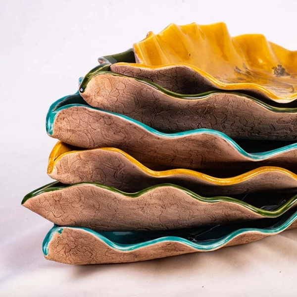 Фруктовниця Покутська Кераміка Флора зелена кріп 32см (F09010411) фото 2