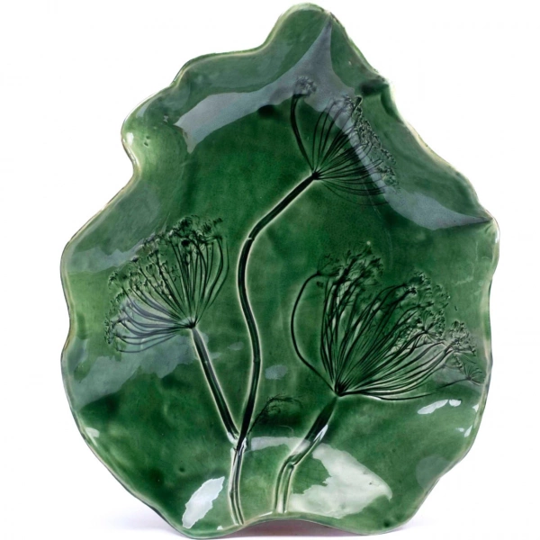 Фруктовниця Покутська Кераміка Флора зелена кріп 32см (F09010411) фото 5