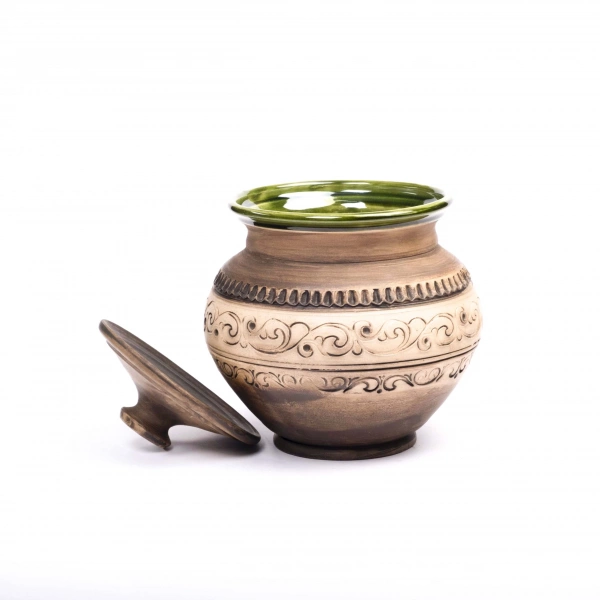 Горщик з кришкою Покутська Кераміка Шляхтянський 0,5л (S030103) фото 3