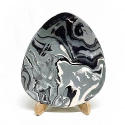 Тарелка треугольная Покутская Керамика Нерикоми серая 23см (N03010611)