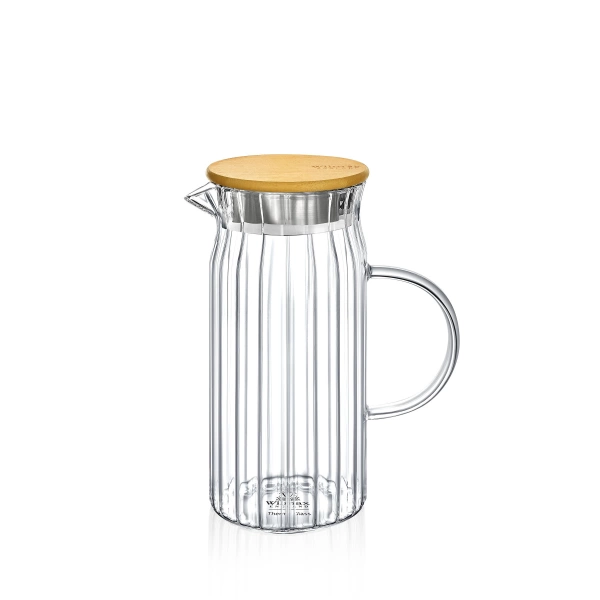 Глечик скляний з бамбуковою кришкою Wilmax Thermo Segment 1000мл (WL-888217 / A) фото 4
