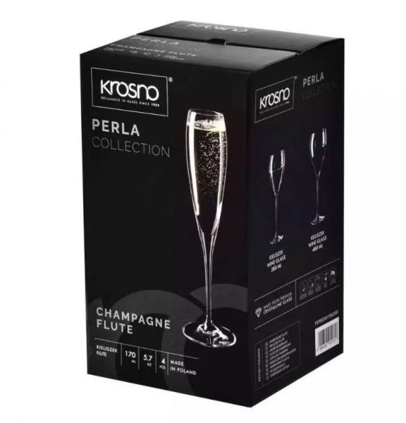 Набір келихів для шампанського KROSNO PERLA ELEGANCE 170мл-4шт (911717) фото 2