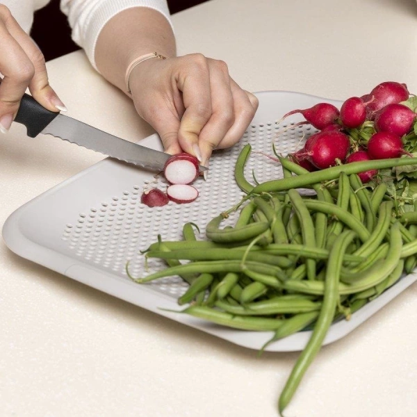 Дошка-сито прямокутна з пластику 27,5х36,5х30см Florina Warm Gray (4D4076) фото 2