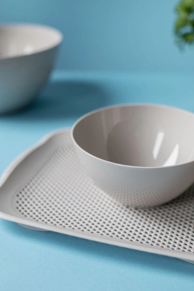 Дошка-сито прямокутна з пластику 27,5х36,5х30см Florina Warm Gray (4D4076) фото 4