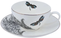 Чашка чайна та блюдце Astera Charm Dragonfly 400мл Color (A0530-CS410-A)