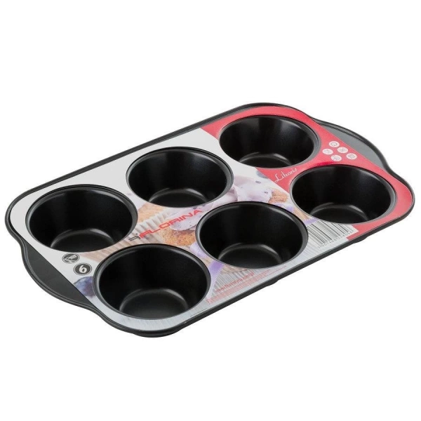 Форма для випічки мафінів протипригарна Florina 28,6х17,8х3,4см 6 шт. (5F1008) фото 4
