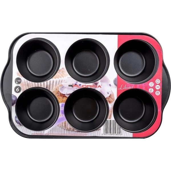 Форма для випічки мафінів протипригарна Florina 28,6х17,8х3,4см 6 шт. (5F1008) фото 5