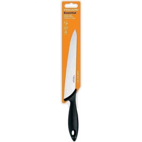 Кухонний ніж універсальний Fiskars Essential, 21см, нержавіюча сталь, пластик, чорний (1065566) фото 2 Кухонний ніж універсальний Fiskars Essential, 21см, нержавіюча сталь, пластик, чорний (1065566) фото 2