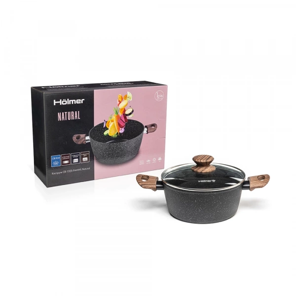 Каструля кована з кришкою Hölmer Natural 2,5л (CR-1325-FAMWL) фото 7