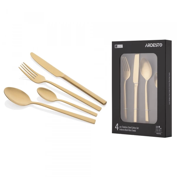 Набір столових приборів Ardesto Black Mars Favola 4пр золотий (AR0704FSG) фото 5