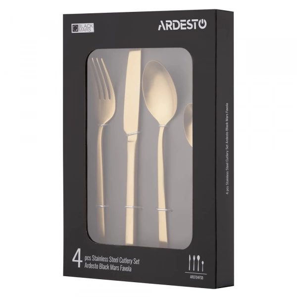 Набір столових приборів Ardesto Black Mars Favola 4пр золотий (AR0704FSG) фото 10