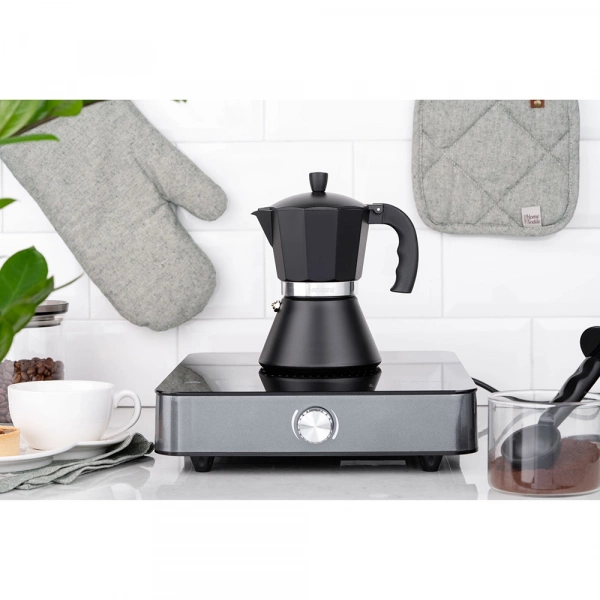 Гейзерна кавоварка Ardesto Gemini Trento, 0.3л, 6 чашок, алюміній, чорний (AR0806AIB) фото 4