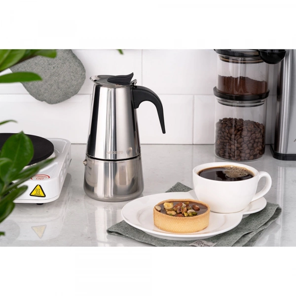 Гейзерна кавоварка Ardesto Gemini Apulia, 0.45л, 9 чашок, нержавіюча сталь (AR0809SS) фото 3