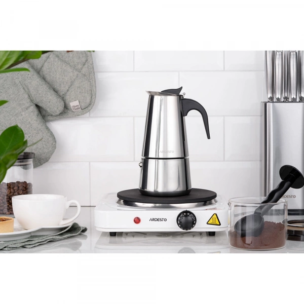 Гейзерна кавоварка Ardesto Gemini Apulia, 0.45л, 9 чашок, нержавіюча сталь (AR0809SS) фото 4