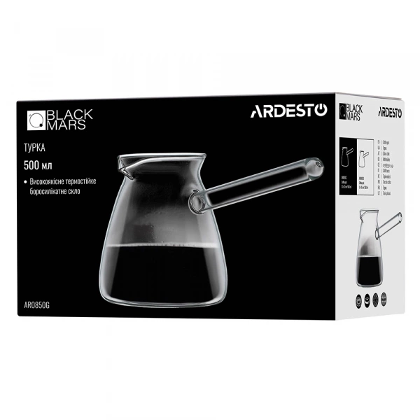 Турка Ardesto Black Mars, 0.5л, боросилікатне скло (AR0850G) фото 4