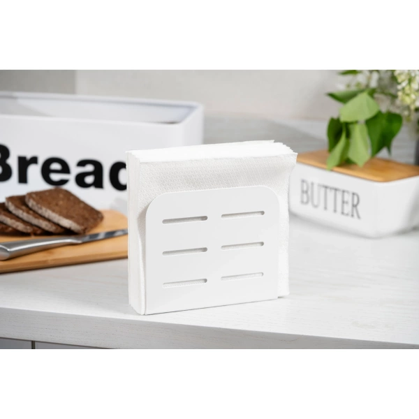 Серветниця  Ardesto Midori, 15х4х12.5см, метал, біла (AR0910W) фото 8