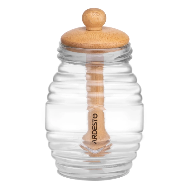 Медовница Ardesto Midori 500мл, 8.3х14.2см, бамбук, стекло (AR0922) фото 3
