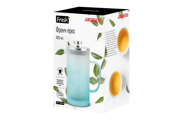 Френч‑прес Ardesto Fresh 800 мл, блакитний тіфані матовий (AR1108BFM) фото 2