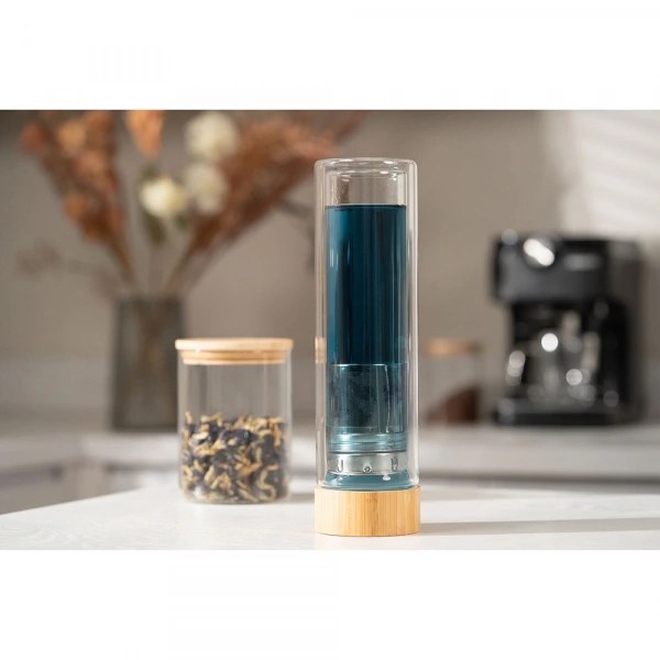 Термос з подвійними стінками Ardesto, 450мл, боросилікатне скло, бамбук (AR1345BB) фото 9