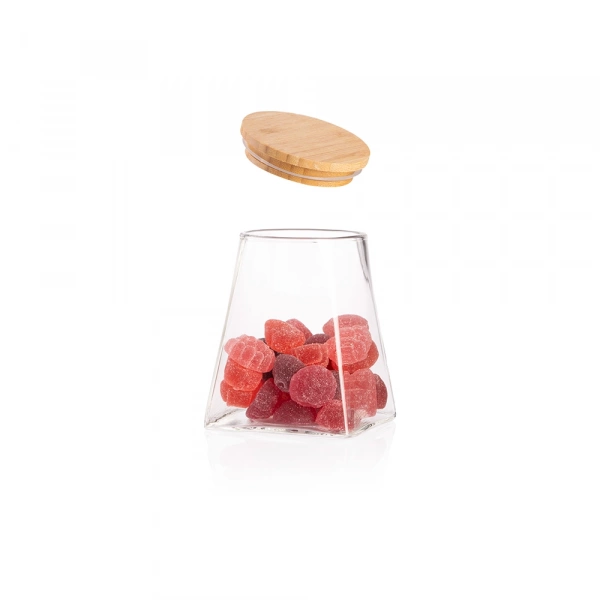 Банка для хранения Ardesto Fresh, 510мл, стекло, бамбук, конусная, прозрачная (AR1351BLC) фото 3