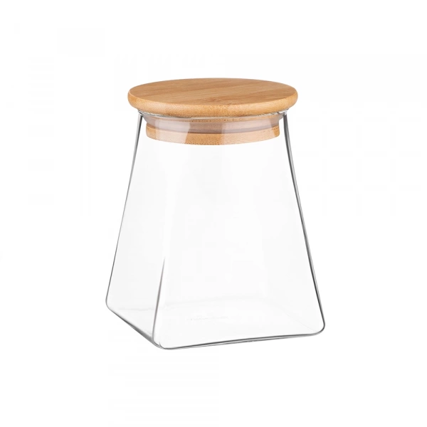 Банка для хранения Ardesto Fresh, 510мл, стекло, бамбук, конусная, прозрачная (AR1351BLC) фото 5