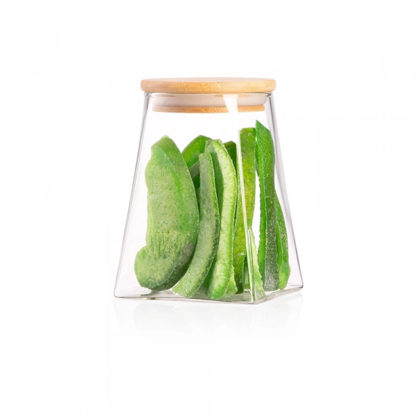 Банка для зберігання Ardesto Fresh, 740мл, скло, бамбук, конусна, прозорий (AR1374BLC) фото 2