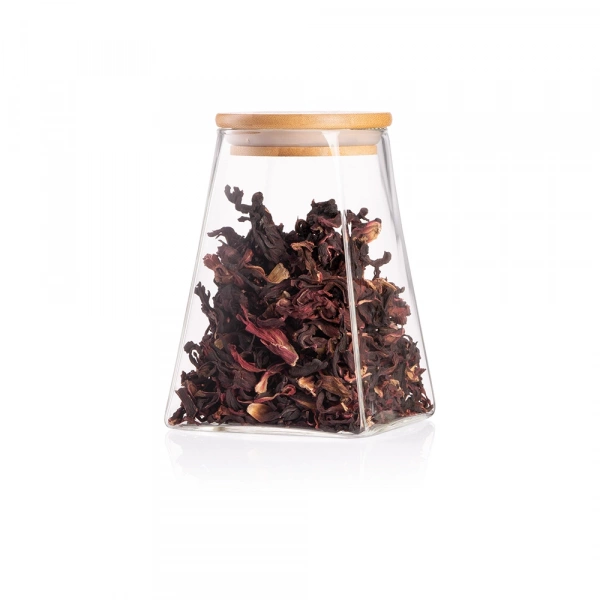 Банка для зберігання Ardesto Fresh, 910мл, скло, бамбук, конусна, прозорий (AR1391BLC) фото 2