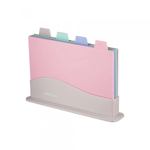 Набір дошок кухонних на підставці Ardesto Fresh, 4 шт, 33.5х23.5х7см, пластик (AR1404GP) фото 6