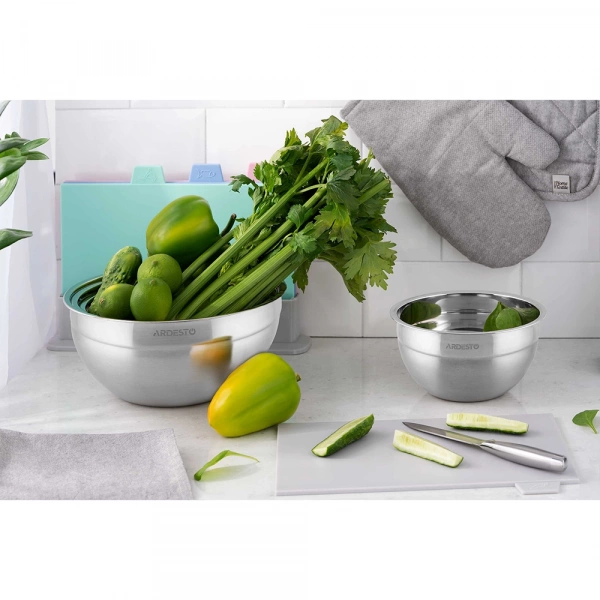 Миска Ardesto Gemini, 22см, 2.5л, нержавіюча сталь (AR1622SS) фото 4