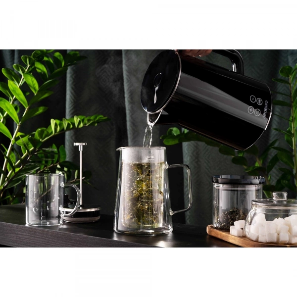 Френч-прес Ardesto Black Mars з подвійними стінками, 600мл, боросилікатне скло, нержавіюча сталь, прозорий (AR1906DW) фото 4