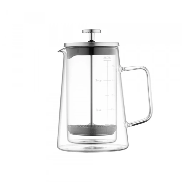 Френч-прес Ardesto Black Mars з подвійними стінками, 600мл, боросилікатне скло, нержавіюча сталь, прозорий (AR1906DW) фото 11
