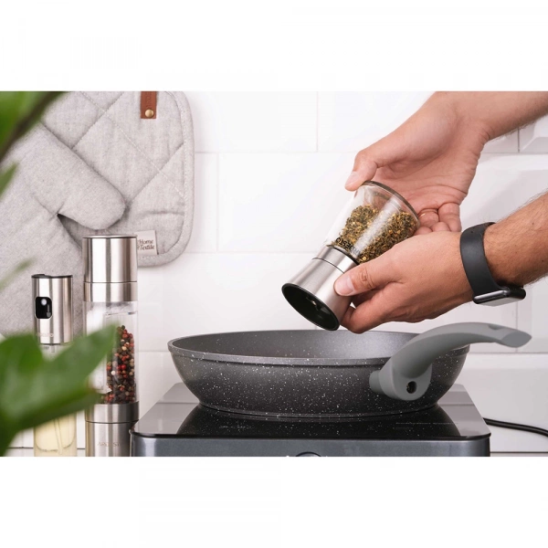 Млинок для солі та перцю Ardesto Gemini, 180мл, скло, нержавіюча сталь, прозорий (AR2101SS) фото 2