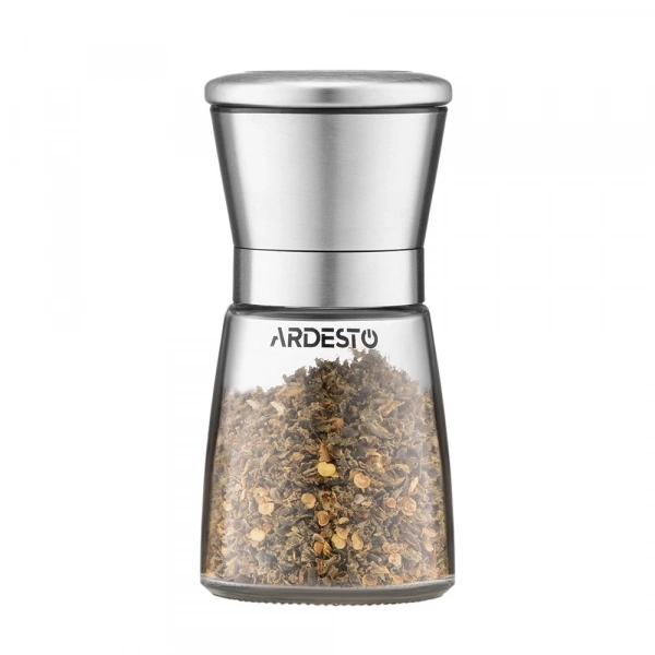 Млинок для солі та перцю Ardesto Gemini, 180мл, скло, нержавіюча сталь, прозорий (AR2101SS) фото 7