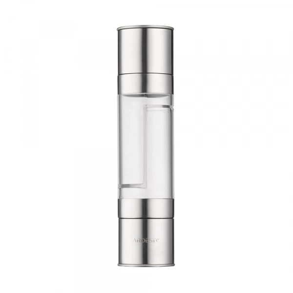 Млинок для солі та перцю 2 в 1 Ardesto Gemini, 140мл, акрил, нержавіюча сталь, прозорий (AR2102SS) фото 5