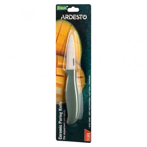 Ніж керамічний для овочів Ardesto Fresh, 7.5см, кераміка, пластик, зелений (AR2118CZ) фото 4