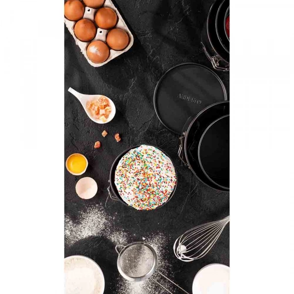 Форма для випікання паски/кекса Ardesto Gemini, 12х10см, вуглецева сталь, роз'ємна, кругла, сірий (AR2505G) фото 2