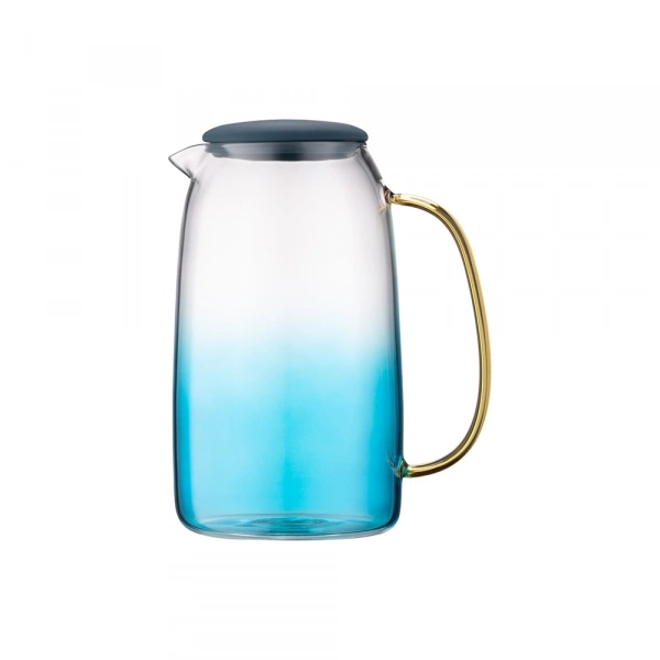 Глечик з кришкою Ardesto Blue Atlantic, 1600мл, боросилікатне скло, силікон, прозоро-синій (AR2616BA) фото 3
