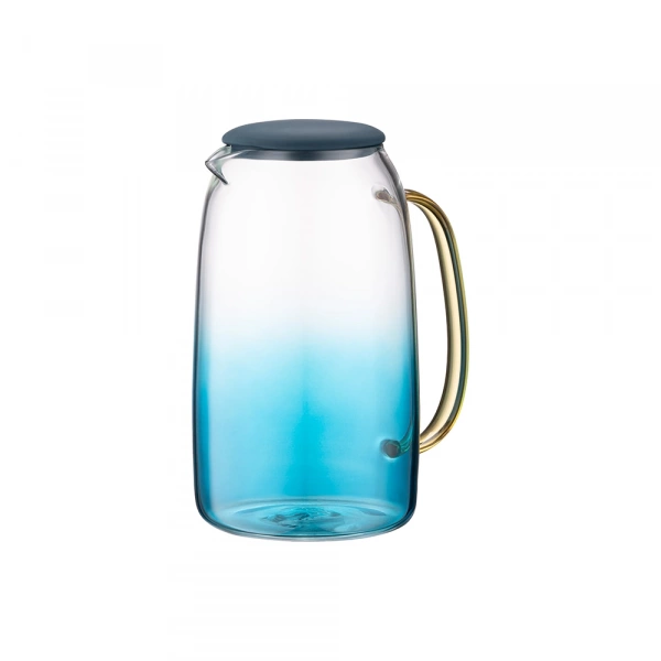 Глечик з кришкою Ardesto Blue Atlantic, 1600мл, боросилікатне скло, силікон, прозоро-синій (AR2616BA) фото 4
