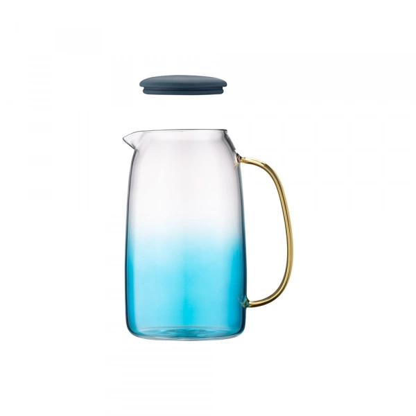 Глечик з кришкою Ardesto Blue Atlantic, 1600мл, боросилікатне скло, силікон, прозоро-синій (AR2616BA) фото 5