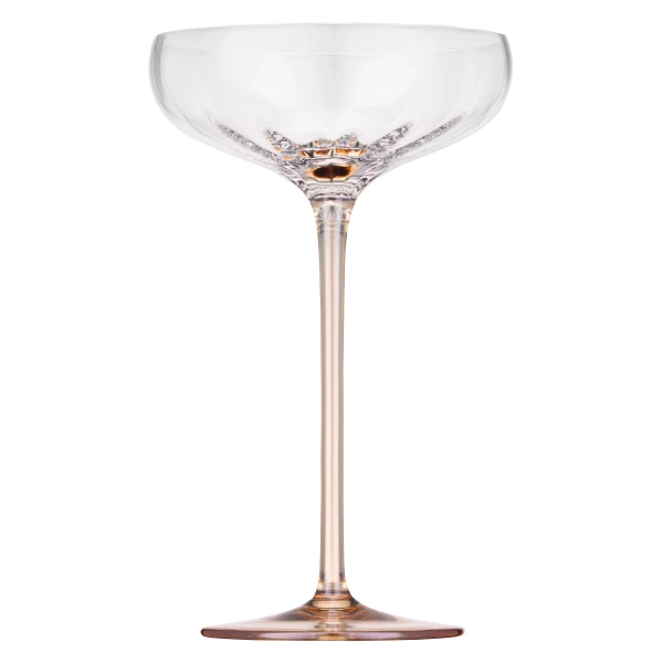 Набір келихів для шампанського Ardesto Black Mars Amber 200мл, 2шт, скло, прозоро-золотистий (AR2620AM) фото 3