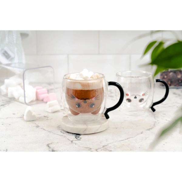 Набір чашок з подвійними стінками Ardesto Animals, 250мл, 2шт, боросилікатне скло, прозорий (AR2625BAR) фото 2