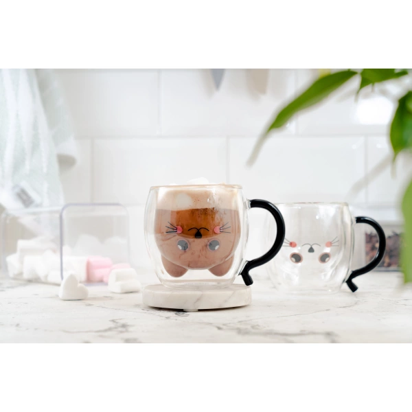 Набір чашок з подвійними стінками Ardesto Animals, 250мл, 2шт, боросилікатне скло, прозорий (AR2625BA) фото 7