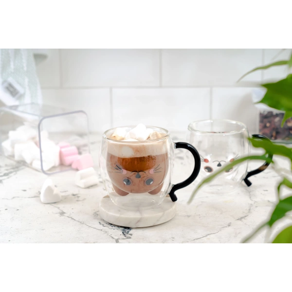 Набір чашок з подвійними стінками Ardesto Animals, 250мл, 2шт, боросилікатне скло, прозорий (AR2625BA) фото 8