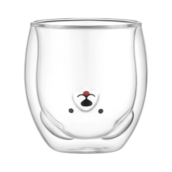 Набір чашок з подвійними стінками Ardesto Animals, 300мл, 2шт, боросилікатне скло, прозорий (AR2630BWA) фото 4