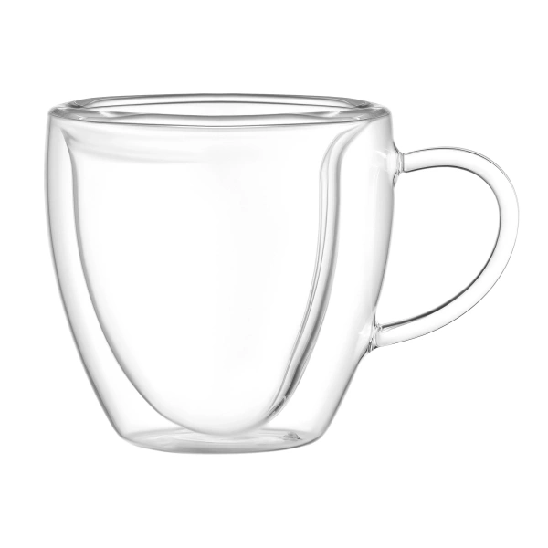 Набір чашок з ручками з подвійними стінками Ardesto, 330мл, 2шт, боросилікатне скло, прозорий (AR2633BHL) фото 3