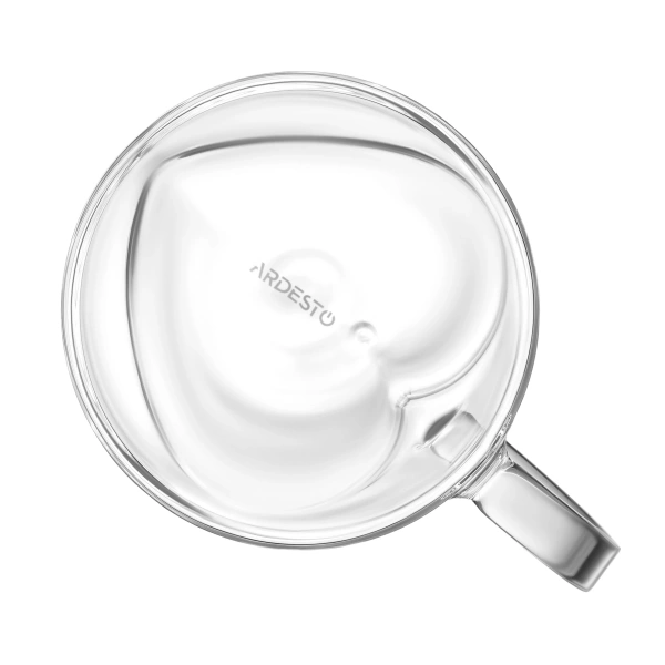 Набір чашок з ручками з подвійними стінками Ardesto, 330мл, 2шт, боросилікатне скло, прозорий (AR2633BHL) фото 4