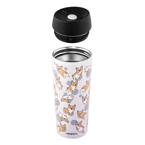 Термокухоль Ardesto Coffee Time Corgi сірий 450 мл (AR2645CR) фото 14