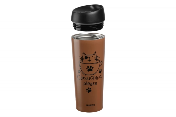 Термокухоль Ardesto Coffee Time Cat мокко 450 мл (AR2645DMM) фото 2