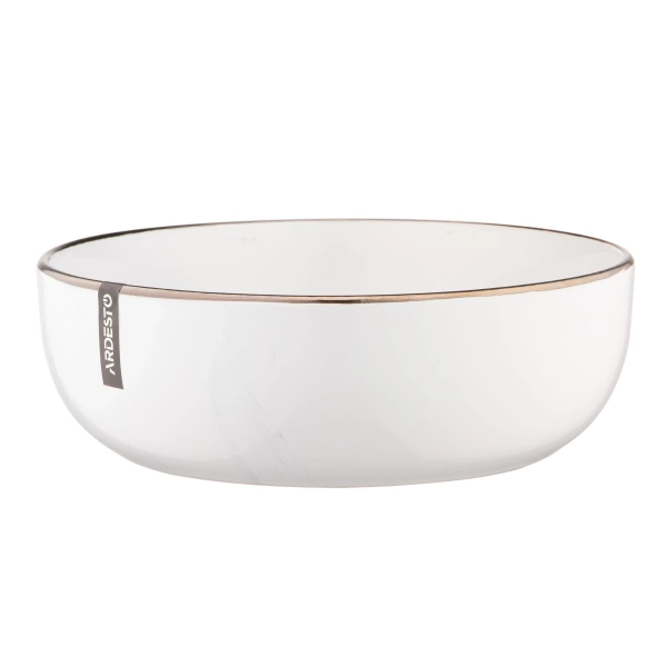 Тарілка супова Ardesto Marmo, 19 см, біла, кераміка (AR2919MRBW) фото 5