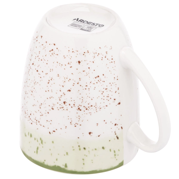 Чашка Ardesto Siena, 360мл, порцеляна,  біло-зелений (AR2936SWG) фото 3